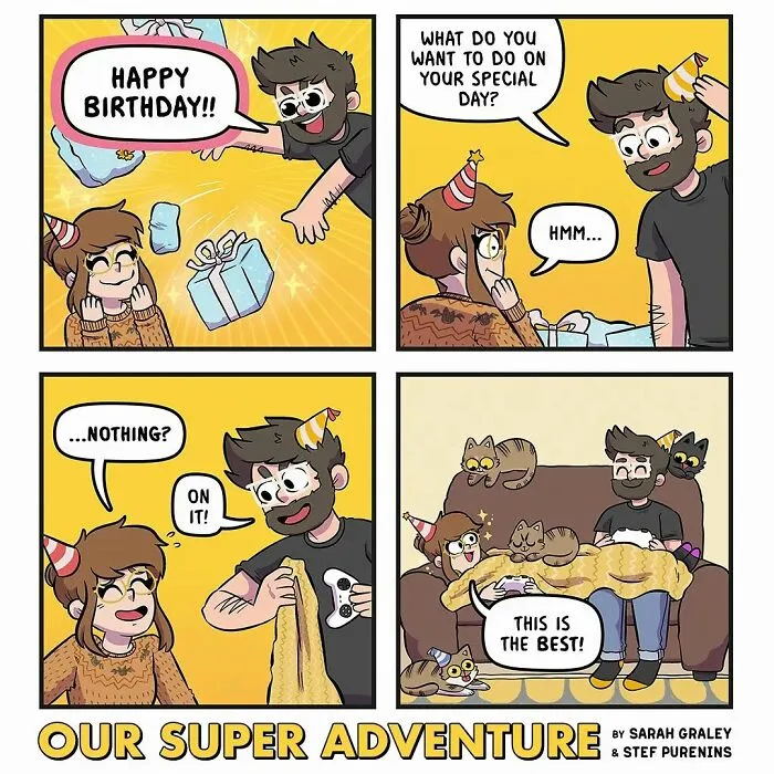 Artist Hilariously Illustrates Everyday Life With Her Fiancé And Their Four Cats, And We Can't Get Enough (30 New Pics)