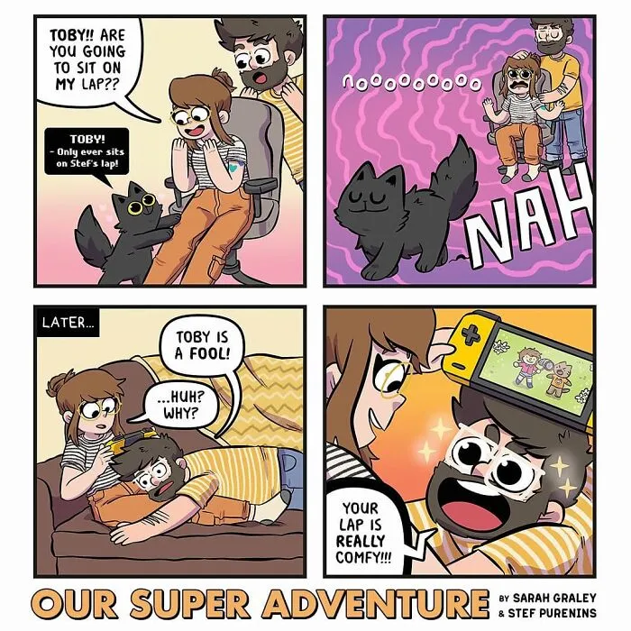Artist Hilariously Illustrates Everyday Life With Her Fiancé And Their Four Cats, And We Can't Get Enough (30 New Pics)
