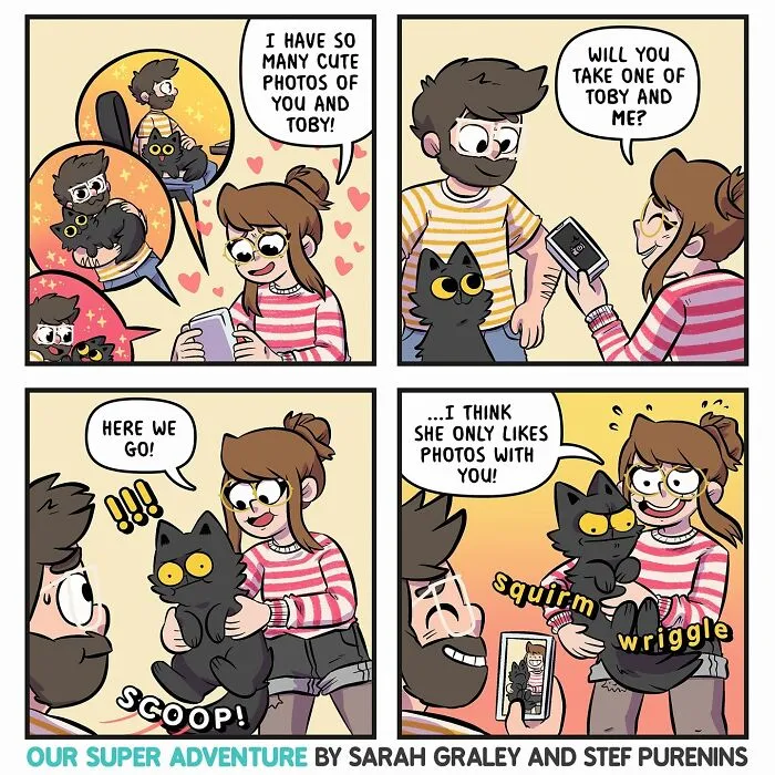 Artist Hilariously Illustrates Everyday Life With Her Fiancé And Their Four Cats, And We Can't Get Enough (30 New Pics)