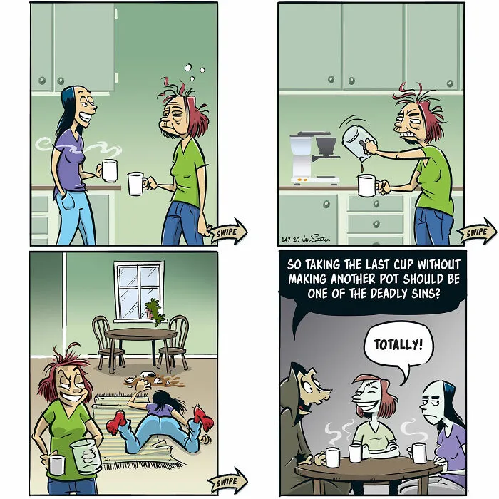 This Artist Creates Funny Comics About The Afterlife, And Here Are The Newest 30 Comics