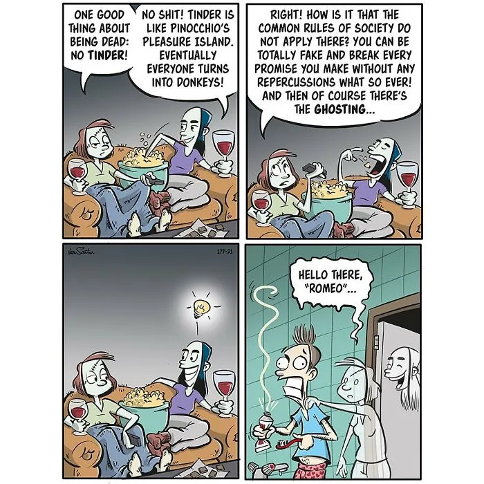 This Artist Creates Funny Comics About The Afterlife, And Here Are The Newest 30 Comics