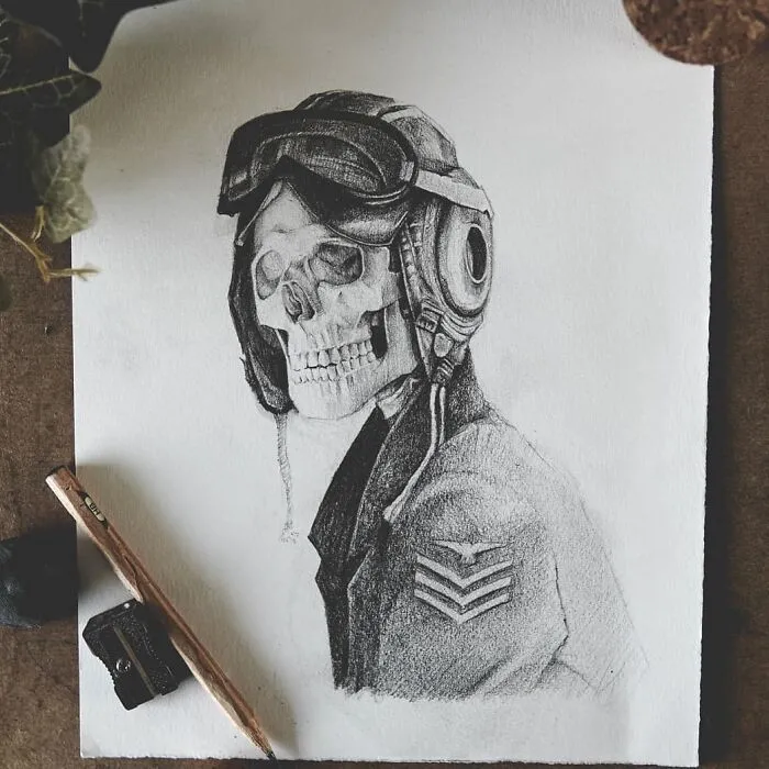 A Collection Of Pencil Drawings I Made Of Some Famous Movie Characters, Sculptures And Skulls (24 Pics)