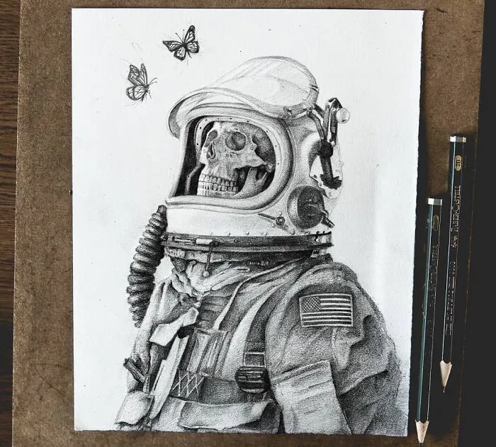 A Collection Of Pencil Drawings I Made Of Some Famous Movie Characters, Sculptures And Skulls (24 Pics)