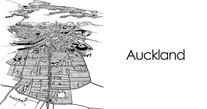 My 13 Drawings Of New Zealand Towns, Cities, And Islands With A Panoramic Perspective