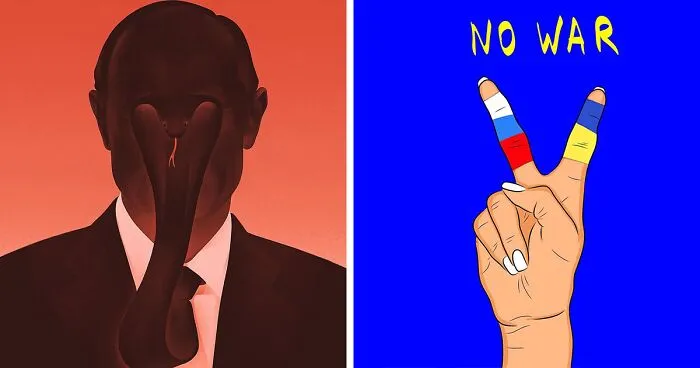29 Heartbreaking, Yet Moving Pieces Made By Artists All Over The World After The Russian Invasion Of Ukraine