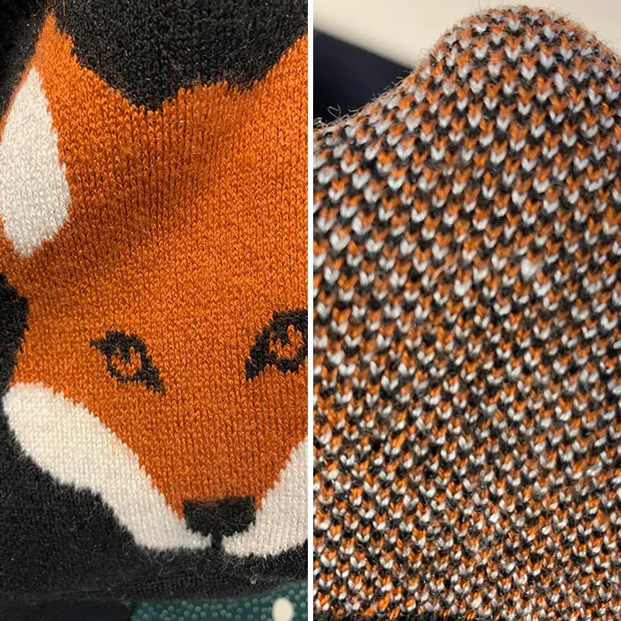El interior del bolsillo de mi jersey de zorro está hecho de zorritos pequeñitos