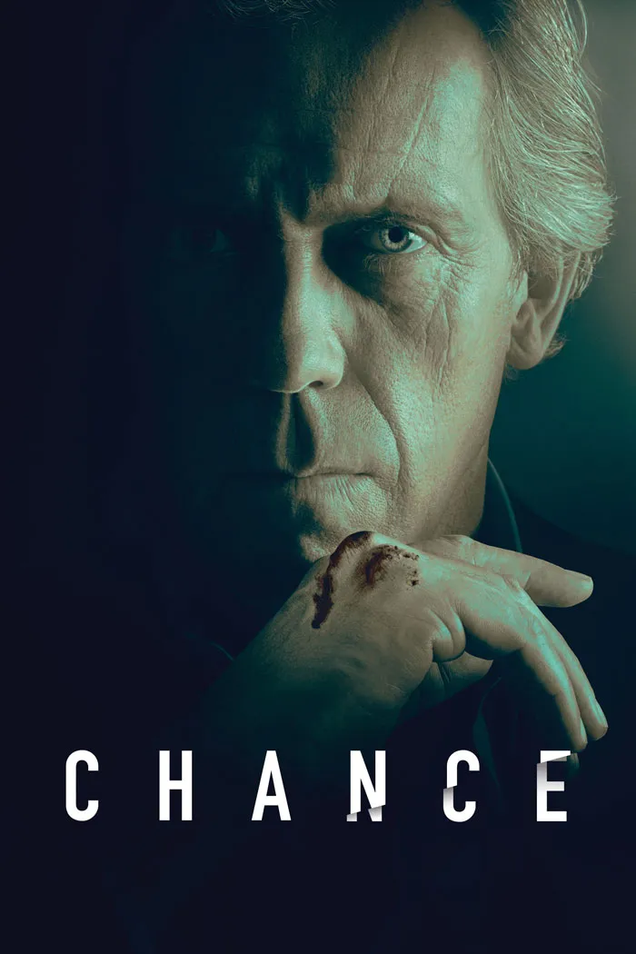 Close-up of a pensive person with a bloody hand, representing a dramatic TV show about doctors and medical workers.