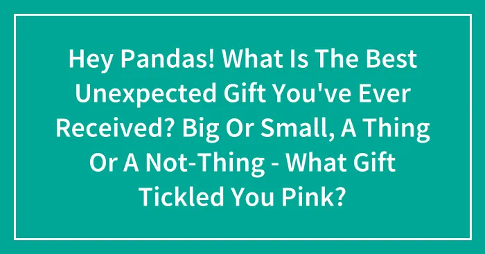 Hey Pandas! What Is The Best Unexpected Gift You've Ever Received? Big Or Small, A Thing Or A Not-Thing - What Gift Tickled You Pink?