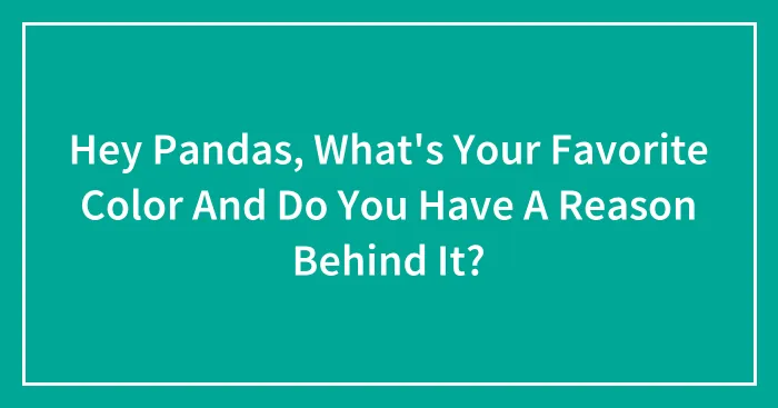 Hey Pandas, What's Your Favorite Color And Do You Have A Reason Behind It?