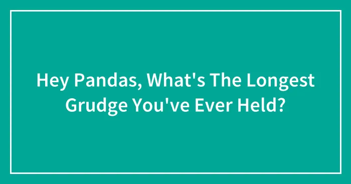Hey Pandas, What's The Longest Grudge You've Ever Held?