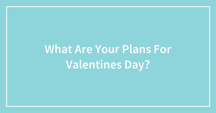What Are Your Plans For Valentines Day?