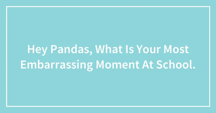 Hey Pandas, What Is Your Most Embarrassing Moment At School.