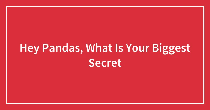 Hey Pandas, What Is Your Biggest Secret