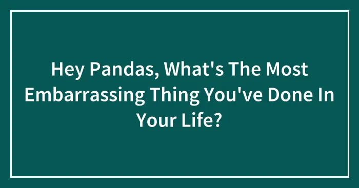 Hey Pandas, What's The Most Embarrassing Thing You've Done In Your Life?