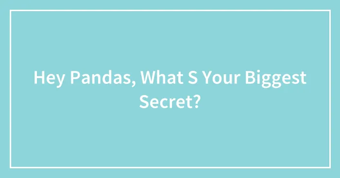 Hey Pandas, What S Your Biggest Secret?