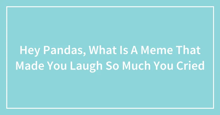 Hey Pandas, What Is A Meme That Made You Laugh So Much You Cried