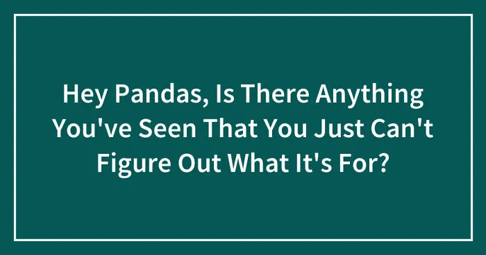 Hey Pandas, Is There Anything You've Seen That You Just Can't Figure Out What It's For? (Closed)