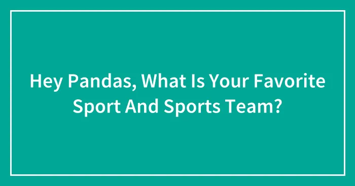Hey Pandas, What Is Your Favorite Sport And Sports Team?