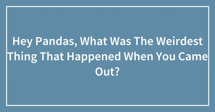 Hey Pandas, What Was The Weirdest Thing That Happened When You Came Out?