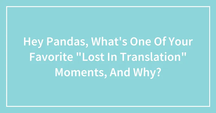 Hey Pandas, What's One Of Your Favorite "Lost In Translation" Moments, And Why? (Closed)