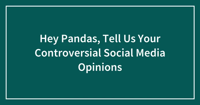 Hey Pandas, Tell Us Your Controversial Social Media Opinions (Closed)