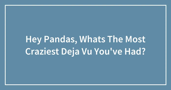 Hey Pandas, Whats The Most Craziest Deja Vu You've Had?
