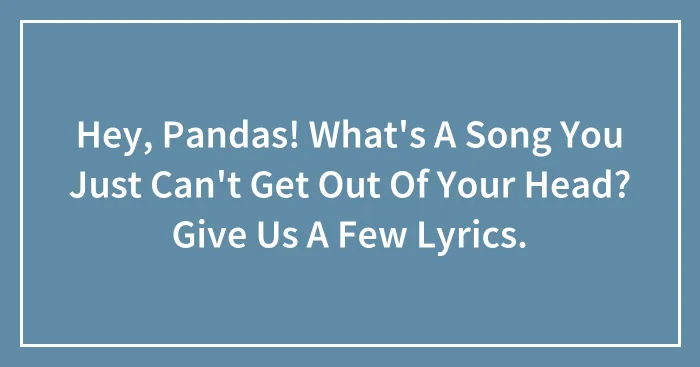 Hey, Pandas! What's A Song You Just Can't Get Out Of Your Head? Give Us A Few Lyrics.