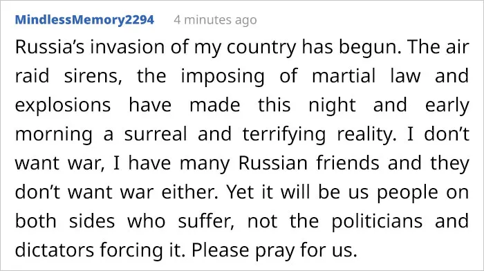 Russia Just Invaded Ukraine And People Are Going Online To Let Others Know How Scary It Is (30 Posts)