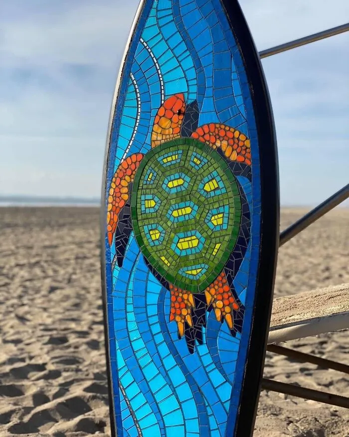 30 Times I Created Mosaic Art Using Upcycled Surfboards And Other Things