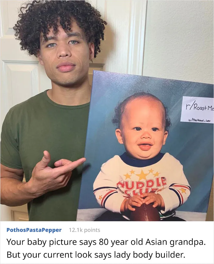 I Roasted This Baby Picture My Mom Printed On Christmas Thinking It Was My Uncle. Turns Out, It’s Me. Turn The Grill Up Please