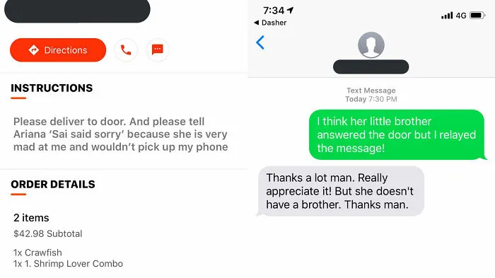 35 Texts From Food Delivery Workers That Might Make You Laugh