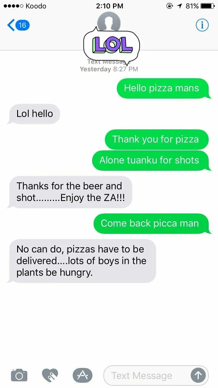 35 Texts From Food Delivery Workers That Might Make You Laugh