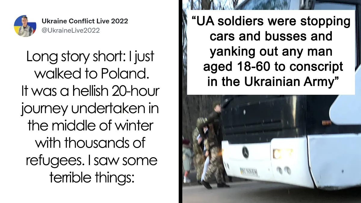 American Walks 20 Hours To Escape Ukraine, Shares "The Worst Night" Of His Life In A Viral Twitter Thread