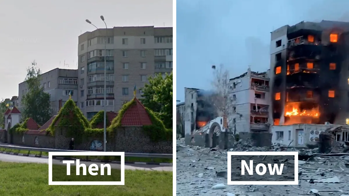 'Before And After': 20 Devastating Images From Ukraine That Show How Quickly The War Destroys Everything