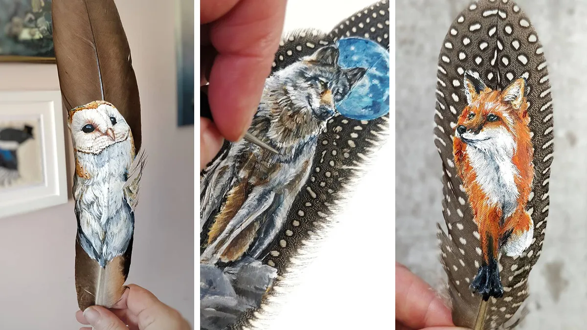 I’m Surviving Lockdown By Painting On Feathers (30 New Pics)