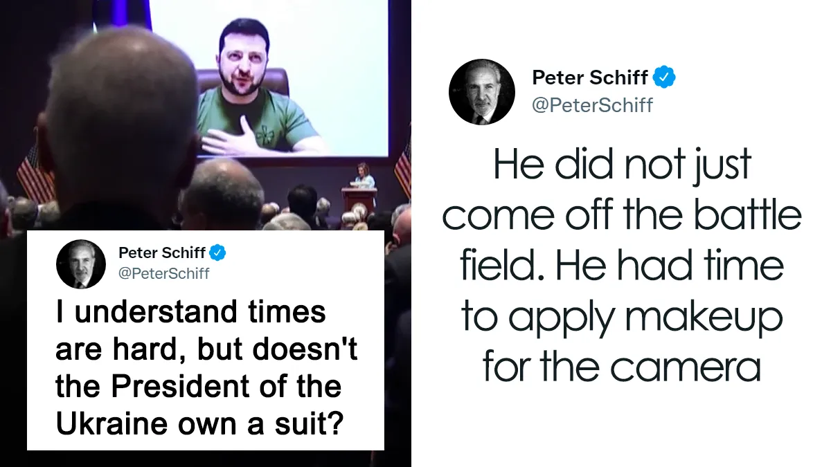 Man Is Upset The President Of Ukraine Didn't Wear A Suit When Addressing The US Congress, Voices It On Twitter, Gets A Major Reality Check