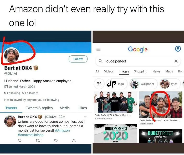 Amazon Making Blatantly Fake Twitter Accounts Ahead Of The Union Vote To Discourage Workers From Unionizing