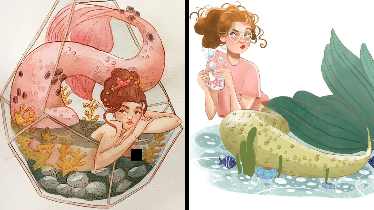 I Drew One Mermaid A Day For All Of May (31 Pics)