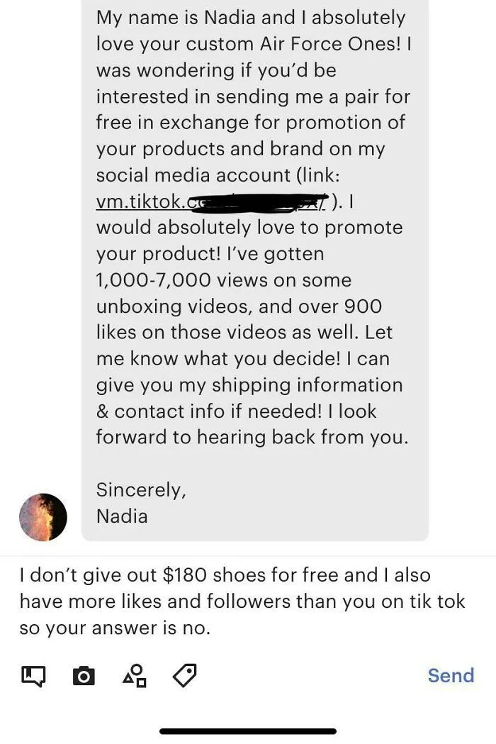 Local 15 Year Old “Tik Tok Influencer” Wants A Free Pair Of Hand Painted Customized Air Force 1s I’ve Been Waiting For This Moment!!