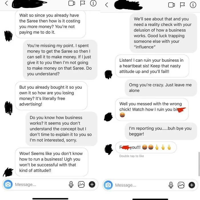 My Friend Who Is About To Start A Business Got This Today From Influencer Who Wants Her To Send Clothing For Free To Post On Ig To Promote. She Will Be Selling The Sarees-It’s A Traditional Indian Outfit. Prices Are $250-$400 Per Saree For Context
