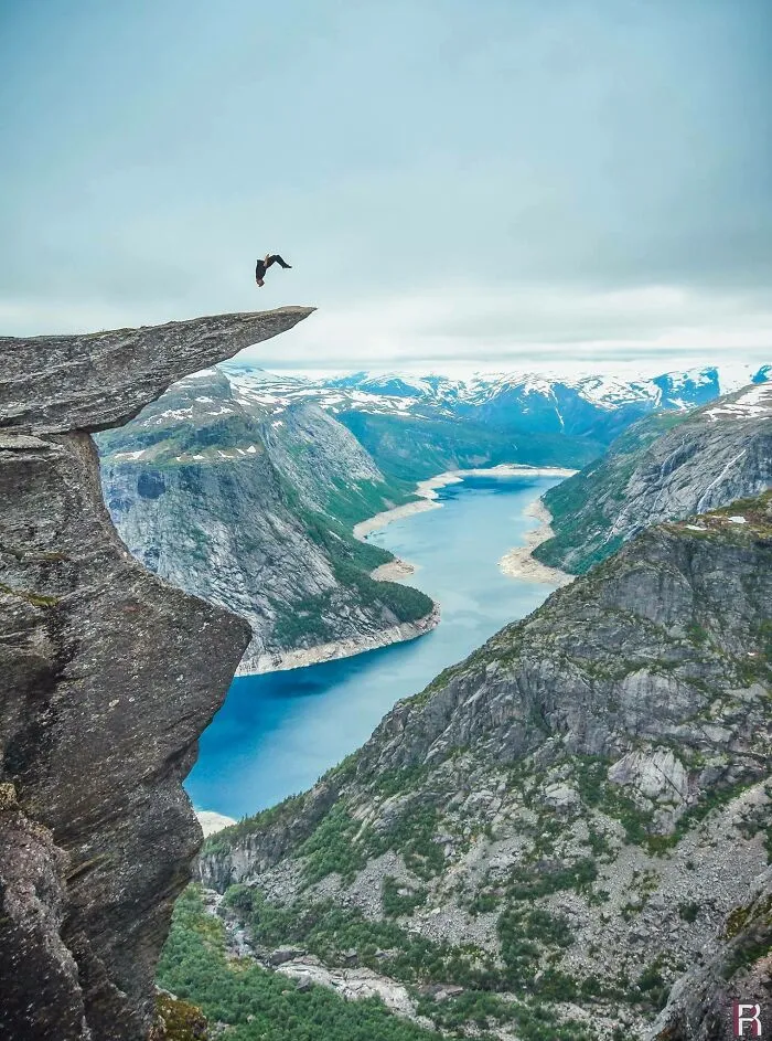 Doing A Backflip At Trolltunga, Norway