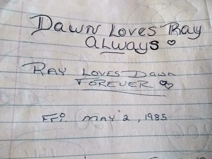 My Mom Was Cleaning Up And Found A Piece Of Paper Her And My Dad Wrote On From Before They Got Married In ‘86. They Were Together Until 2011 When My Dad Passed