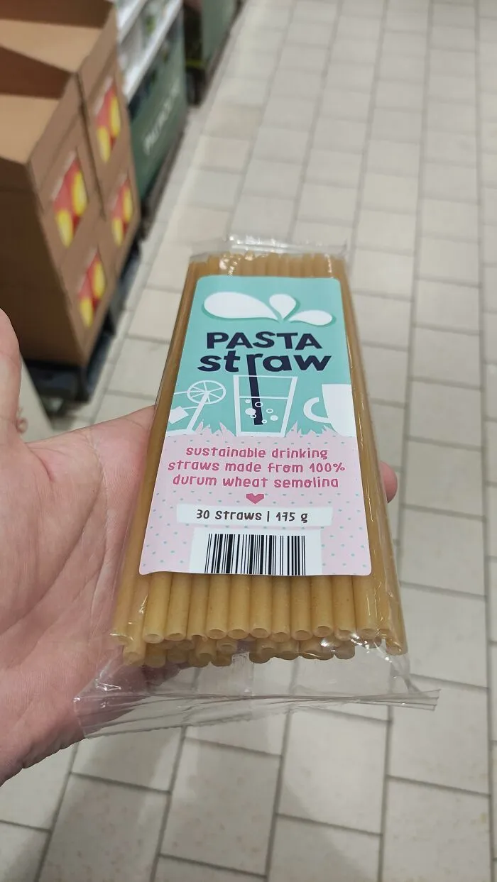 Pajitas hechas de pasta para que no se disuelvan