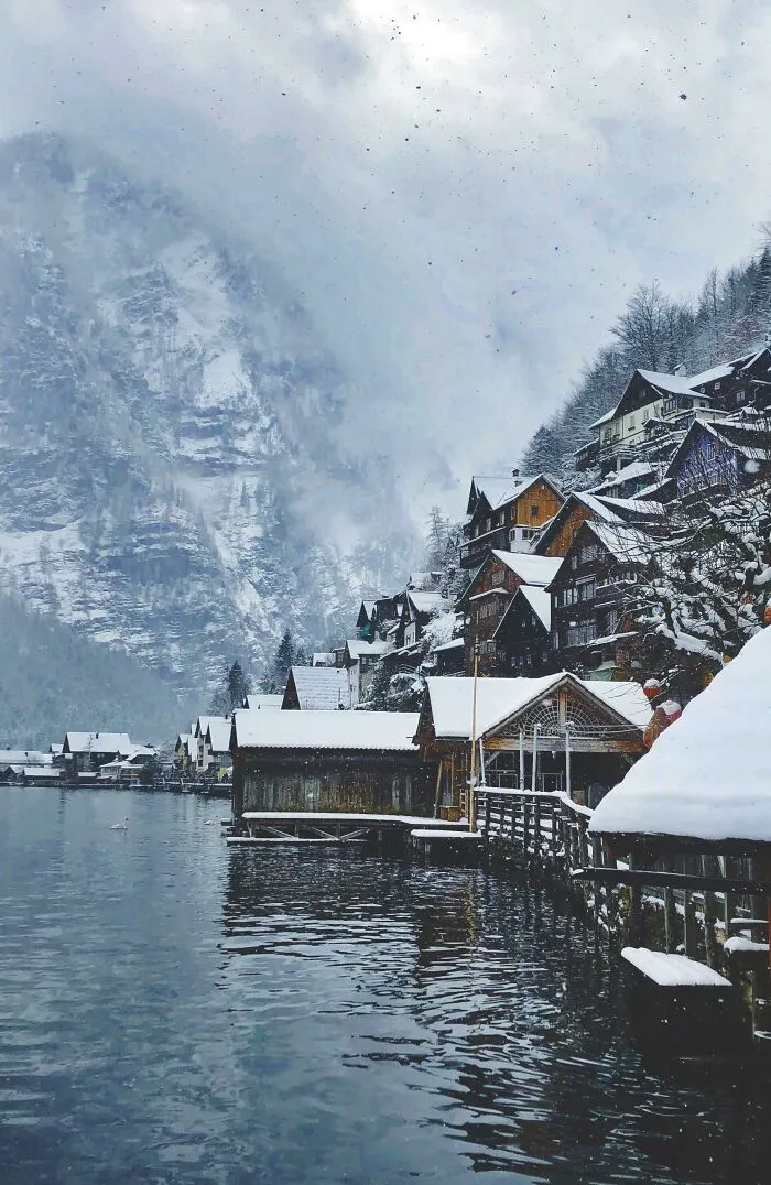 Hallstatt, Austria, es un lugar muy frío en esta época del año, pero de una belleza impresionante