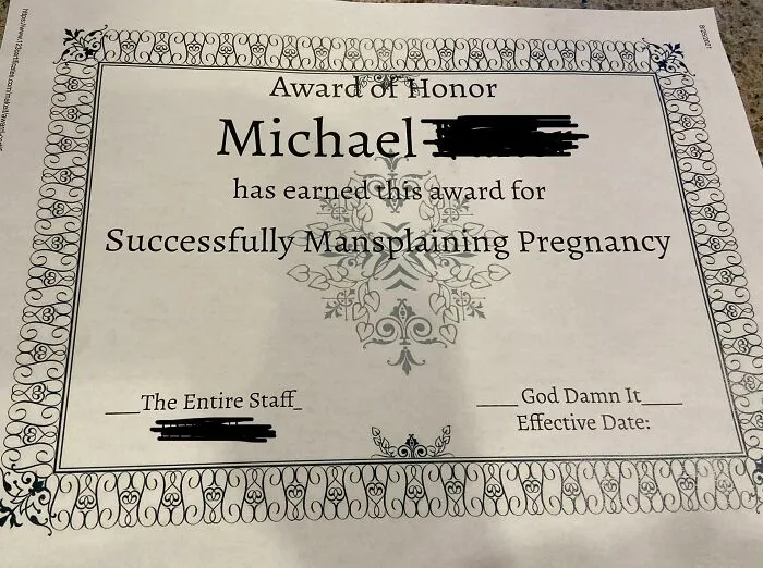 One Of My Coworkers Decided To Mansplain How Many Calories I Should Be Eating So The Rest Of The Staff Gave Him An Award