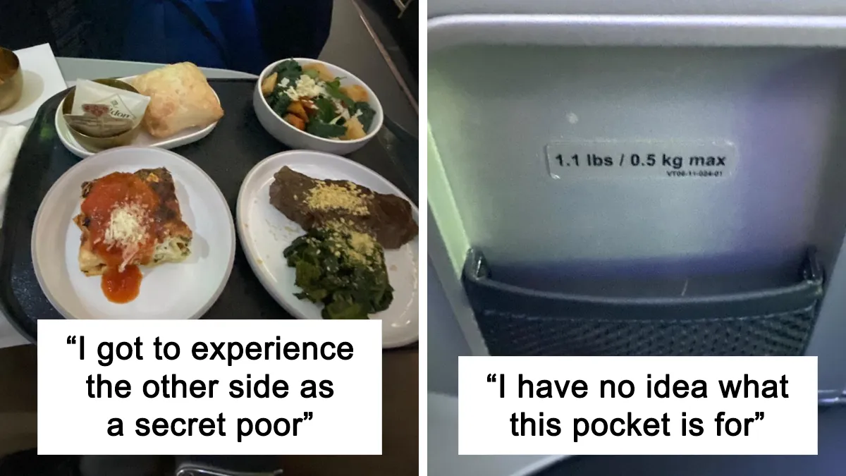 "Fancy Stuff Be Wasted On Rich People": Man Got To Fly First-Class For The First Time Ever, Shares What "The Other Side" Looks Like In This Joyful Thread