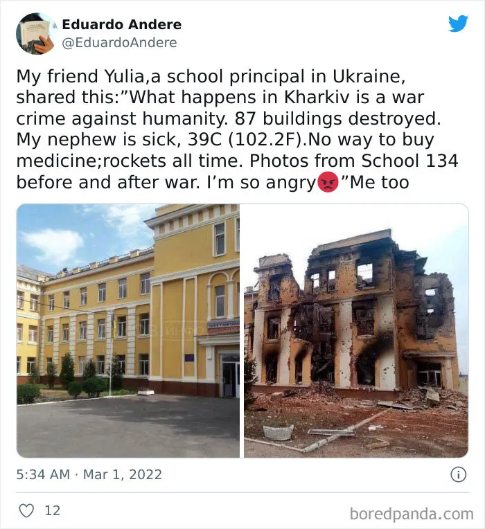 'Before And After': 20 Devastating Images From Ukraine That Show How Quickly The War Destroys Everything