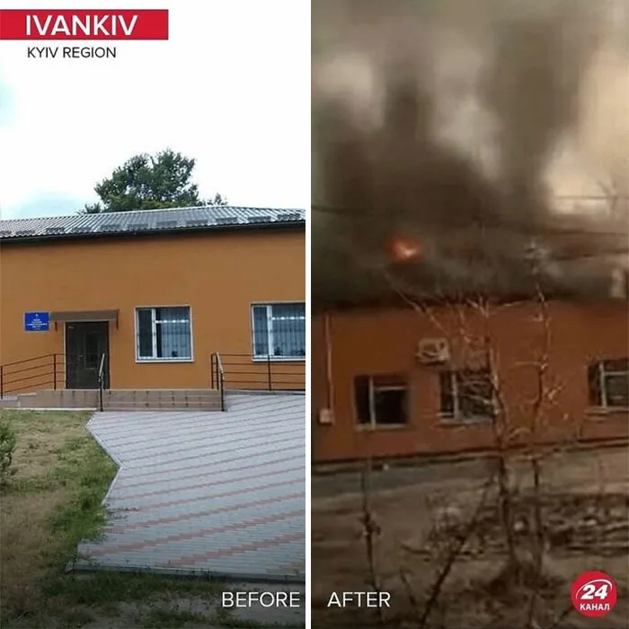 "Antes y después": 20 Imágenes devastadoras de Ucrania mostrando la veloz destrucción de la guerra