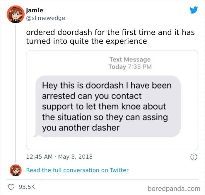 35 Texts From Food Delivery Workers That Might Make You Laugh