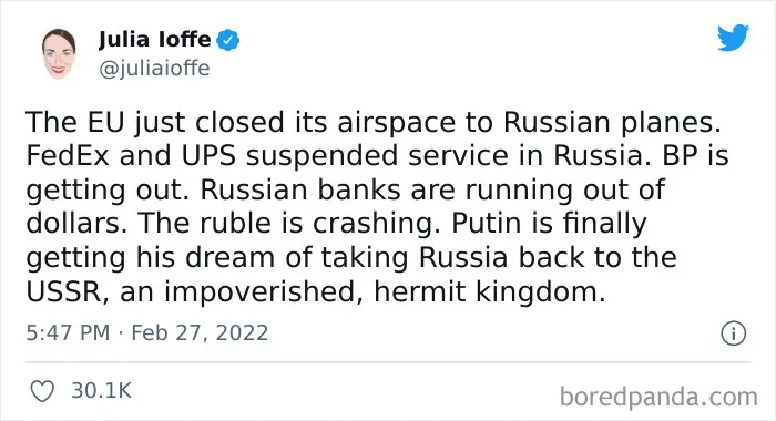 EU Closed Its Airspace To Russian Planes